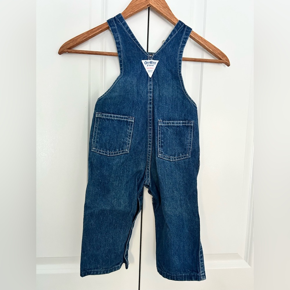 Vintage Osh Kosh Vestback Denim Overalls 24 Months Made In USA - Picture 3 of 8